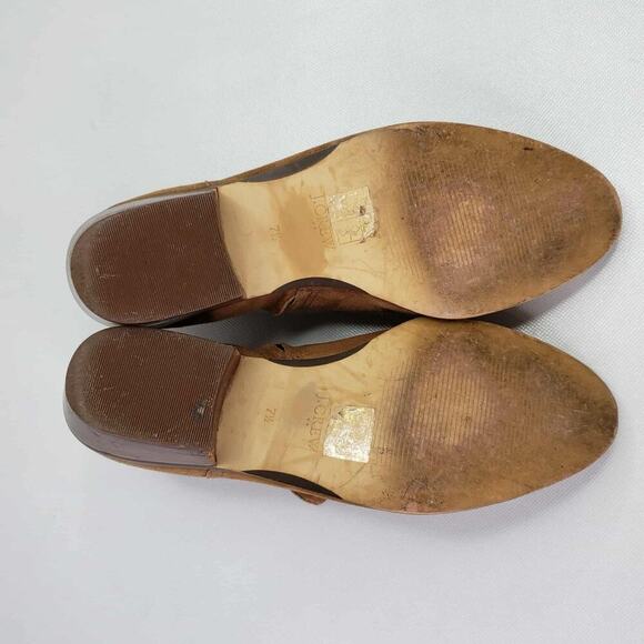 J.Crew Piper Ankle Boots Bootie Suede Brown Womens Size 7.5 Block Heel Side Zip - Picture 10 of 11